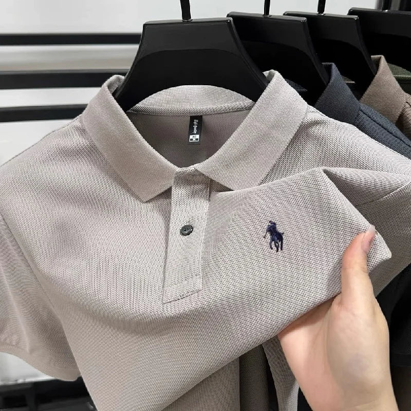 100% pure cotton fashionable personalized men's classic pony embroidered comfortable polo shirt summer new casual short sleeve