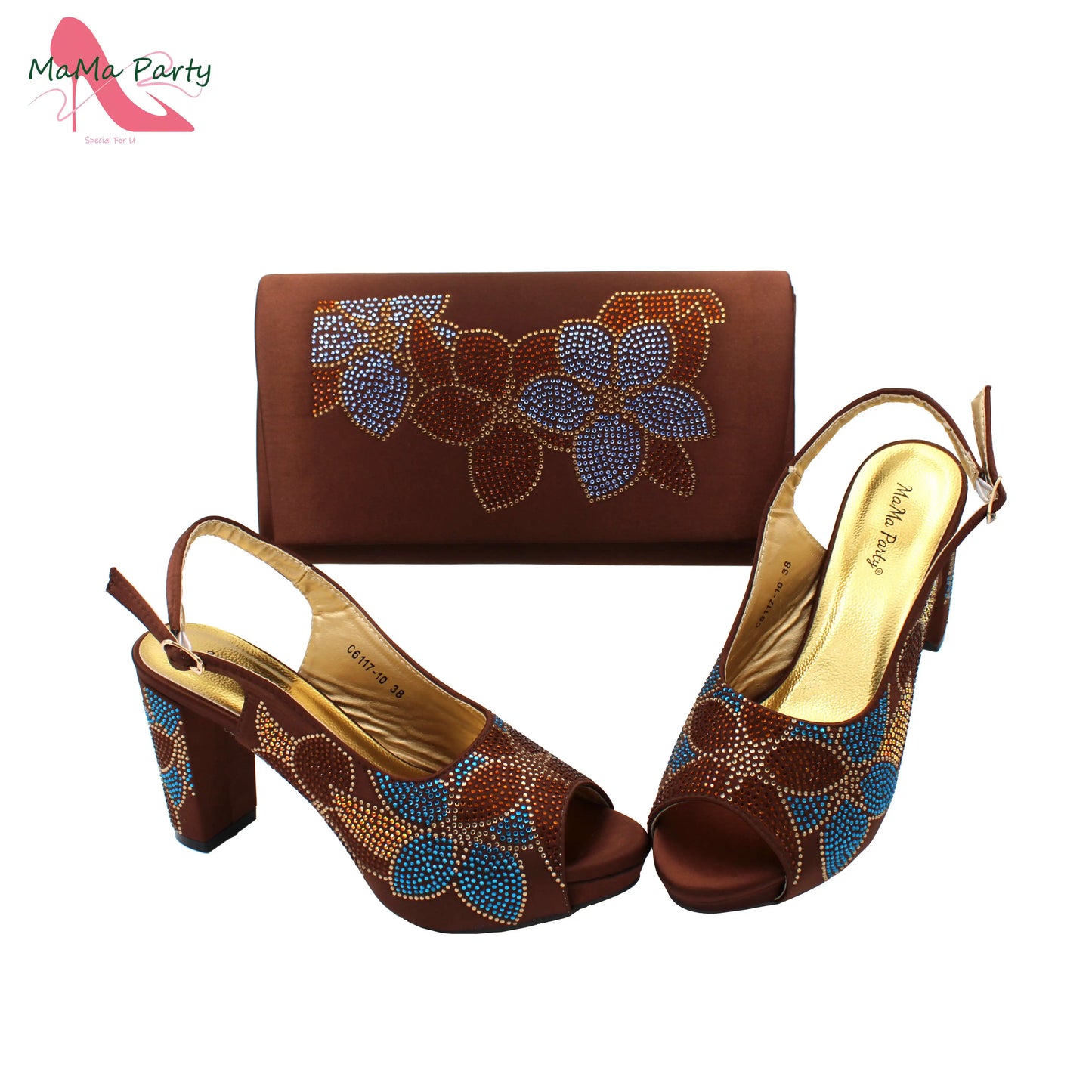 2024 Italian Design Shoes and Bag Set in Pink Color High Quality New Arrivals with Shinning Crystal for Wedding Party