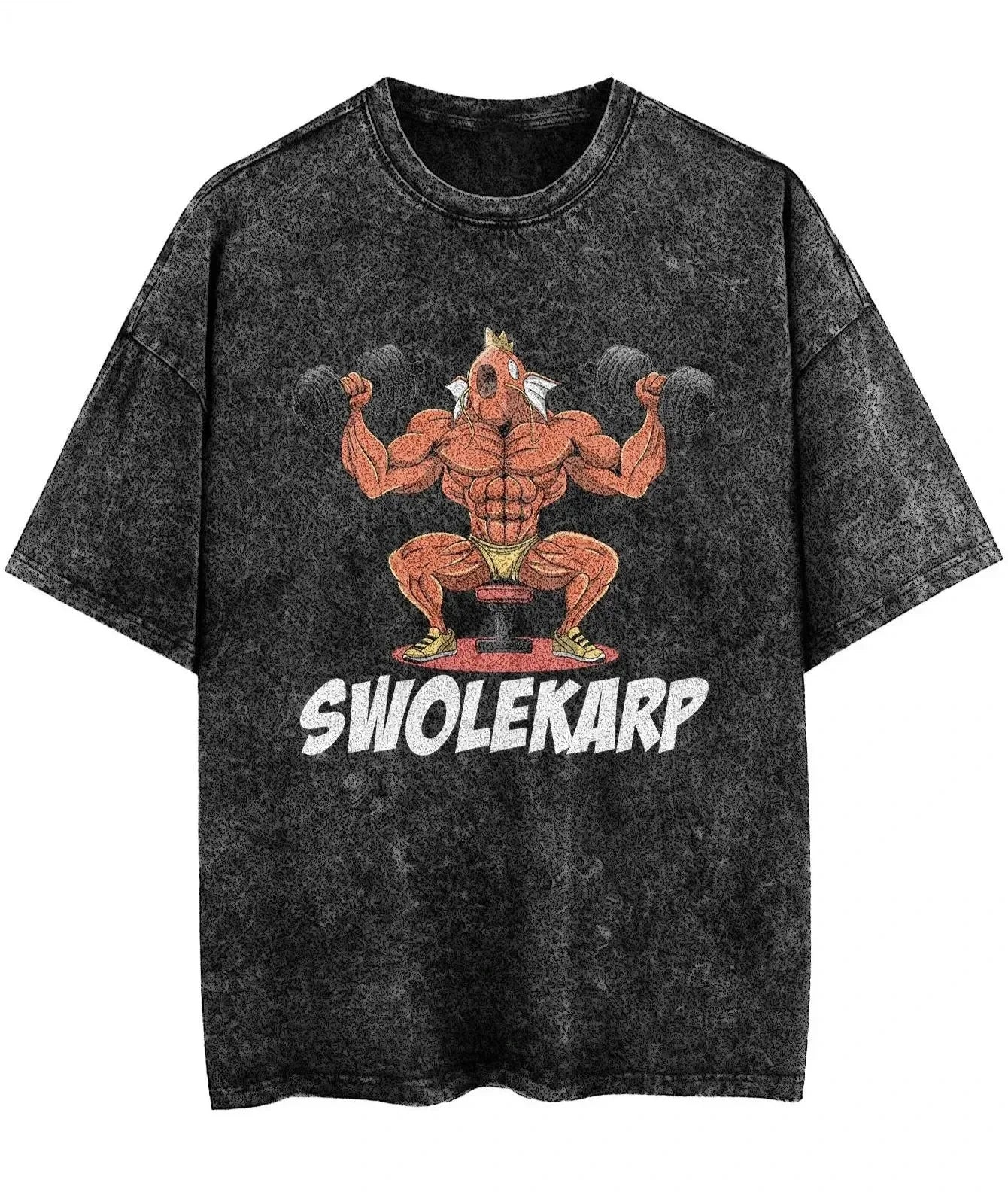 Washed T-shirt Gym Exercise FitnessMen's and Women's Pure Cotton Short-sleeved Casual Clothing