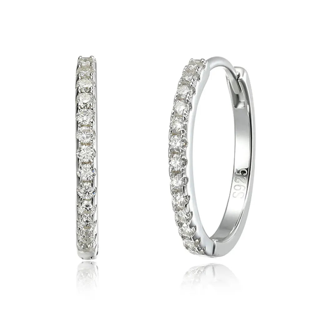 D VVS1 Hoop Moissanite Earrings for Women GRA Certified Brilliant Diamond Solid s925 Silver Plated 18k Wedding Earring