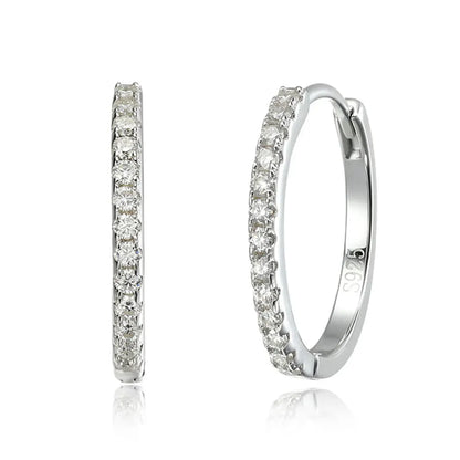 D VVS1 Hoop Moissanite Earrings for Women GRA Certified Brilliant Diamond Solid s925 Silver Plated 18k Wedding Earring