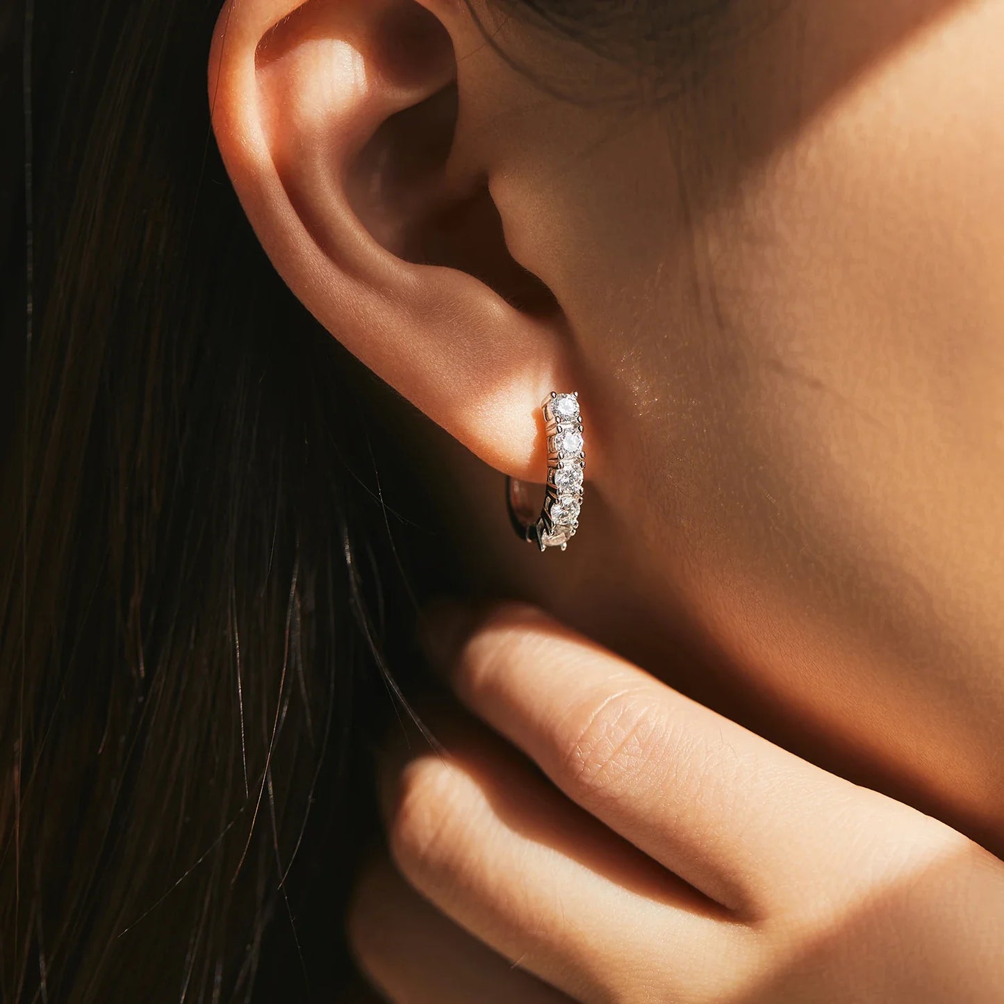 D Color U Shape Moissanite Earrings 925 Sterling Silver Elegant Exquisite Hoop Earrings For Women Wedding Jewelry