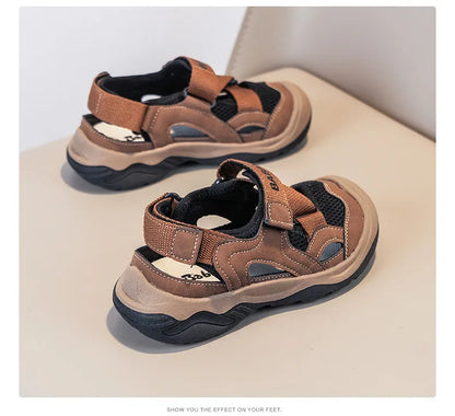 2026 Summer New Breathable Children Sandals Closed Heel Mesh Casual Sports Shoes Cool Boys Sandals For Outdoor Leisure