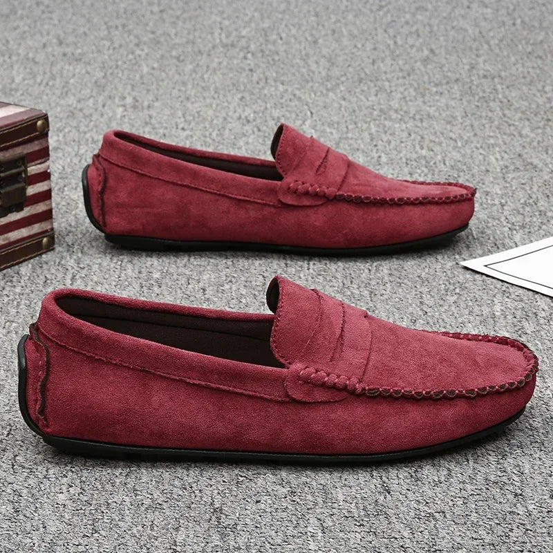 Fashion Suede Men Casual Shoes Breathable Comfort Slip-on Mens Driving Shoes Luxury Brand Men Loafers Mens Lazy Shoes Moccasins