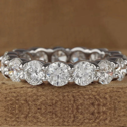 2/3/5mm Full Moissanite Eternity Ring for Women Engagement S925 Silver Rings Lab Diamond Wedding Band Classic Jewelry