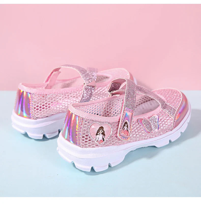 Summer Brand Non-slip Beach Shoes Children Sandals Girls Casual Shoes Kids Flowers Princess Flat Shoes Size 26-36