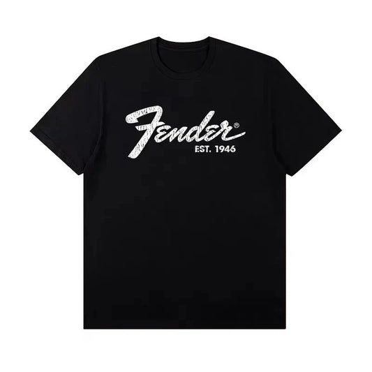 2025 Summer New Fender Jimi Hendrix Fender Electric Guitar Print Graphic T-shirt Men's Short Sleeve T-shirt Street Wear Summer