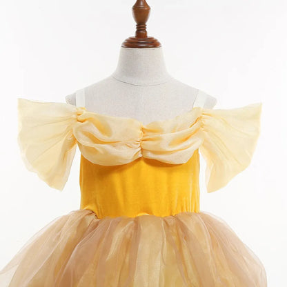 2025 Belle Costume for Girl Carnival Party Princess Dress Children Deluxe Beauty Ball Gown Kids Anna Belle Cosplay Elegant Dress