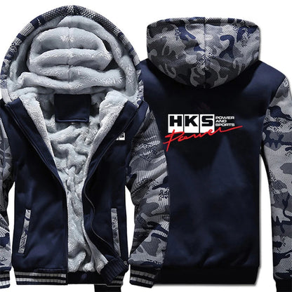 HKS Power and Sports Hoodies Men Streetwear Coat Wool Liner Jacket HKS Sweatshirts Warm Hoody