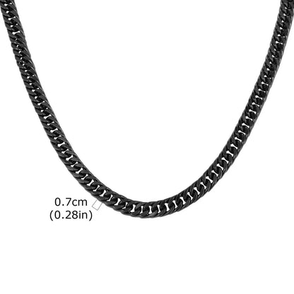 3/5/7/9mm Thick Cuban Chain Necklaces for Men Women,Simple Miami Curb Links Collar,Waterproof Stainless Steel Unisex Chain