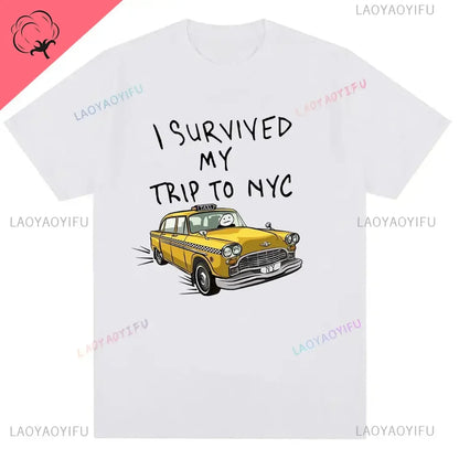 Tom Holland Same Style I Survived My Trip To NYC Classic T Shirt Vitruvian Pizza Tee Women Men Fashion Casual Oversized T-Shirt