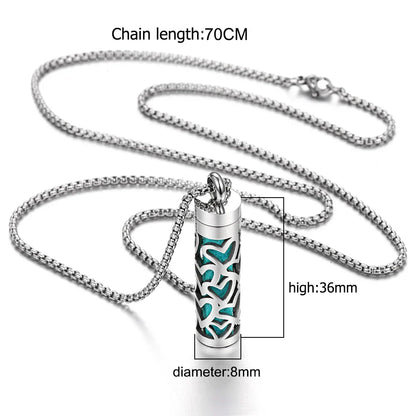 Long Strip Stainless Steel Aromatherapy Necklace Perfume Diffuser Essential Oil Diffuser Pendant Necklace Jewelry Accessories