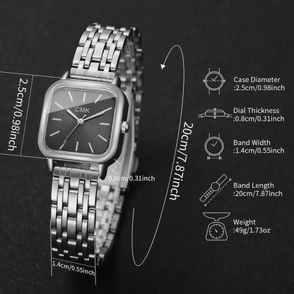 Fashion Square Women Watches Simple Ladies Quartz Wristwatch Reloj Mujer（Without Box）
