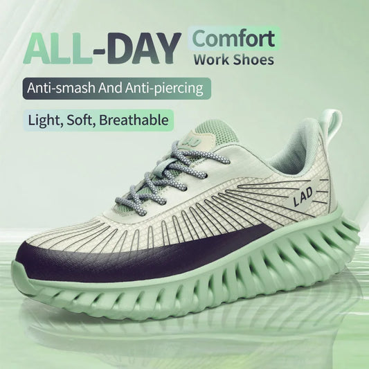 Ultra light soft soled safety shoes for men, anti smashing, comfortable and shock-absorbing work shoes