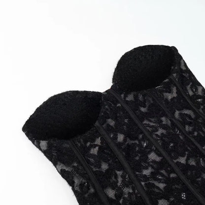 2026 Sexy Chic Black Lace Party Tops Strapless vest Short Evening Club Corset Tops Fashion Y2K Girl Streetwear Tops
