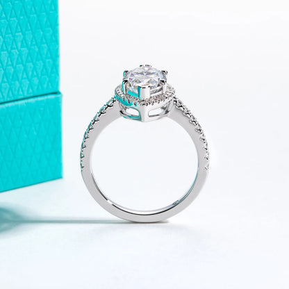 3ct D Color Marquise Cut Moissanite Halo Engagement Wedding Ring 925 Sterling Silver Rings for Women Gift Jewelry