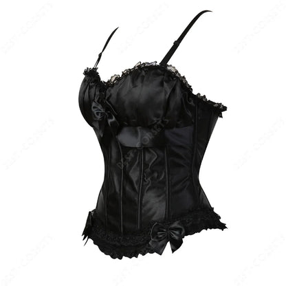 Women Corset Top With Straps Bustier Pink Lace Corset Overbust Tank Tops Thin Straps Sexy Green Corset for Women
