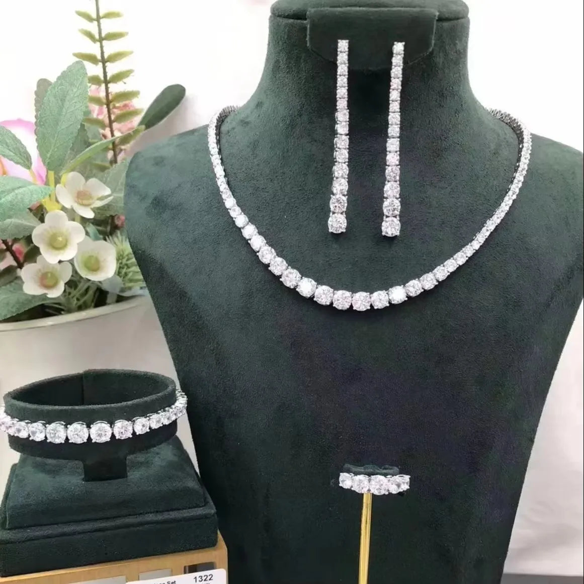 4pcs Bridal Cubic Zirconia Jewelry Sets For Women Party Luxury Dubai Nigeria CZ Crystal Wedding Jewelry Sets