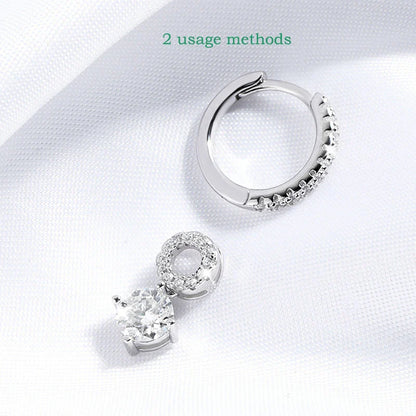 1ct White Gold Plated Moissanite Drop Earring for Women Sparkling Wedding Jewelry 100% 925 Solid Silver Earring Wholesale