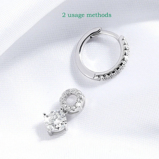 1ct White Gold Plated Moissanite Drop Earring for Women Sparkling Wedding Jewelry 100% 925 Solid Silver Earring Wholesale