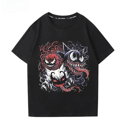 Printing Tee Pure Cotton T-shirt Men's 2026 Summer Fashion Oversize Street Casual Y2K Tops Streetwear Clothing