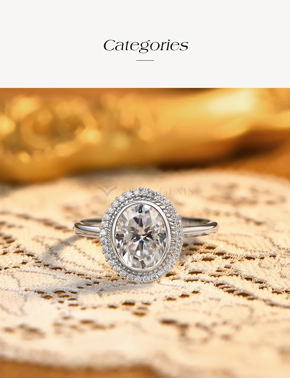 Oval Cut 2.0CT Moissanite Halo Engagement Ring for Women D VVS1 925 Silver 18K Gold Plated Luxury Band Wedding Jewelry