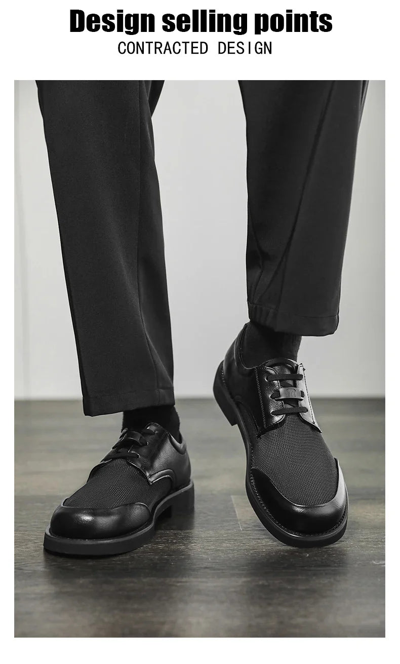 Summer New Leather Shoes Men's Business Hollow Holes Soft Bottom Men's Sandals Formal Wear Breathable Office Dress Shoes for Men