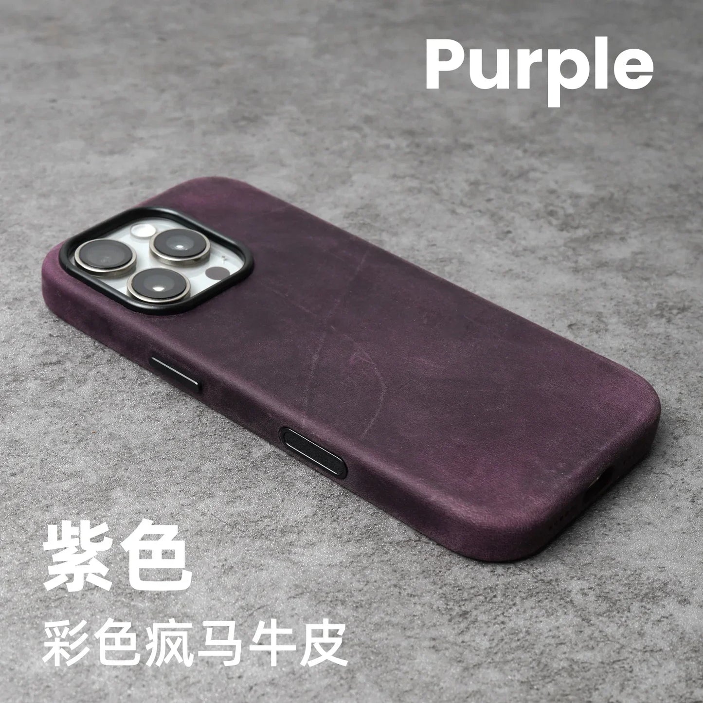 Genuine Leather Case for iPhone 17 16 15 Pro Max Magnetic PULL-UP Cowhide Phone Cover