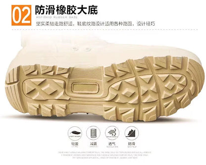2026 New Winter Combat Boots Outdoor Wear-Resistant Hiking Men and Women Tactical Training Botas High Top Desert Shoes