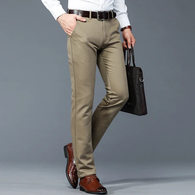 6 Colors Male Autumn Winter Casual Pants Chic Straight Formal Office Luxury Trousers Fashion Elastic Men Business Suit Pants