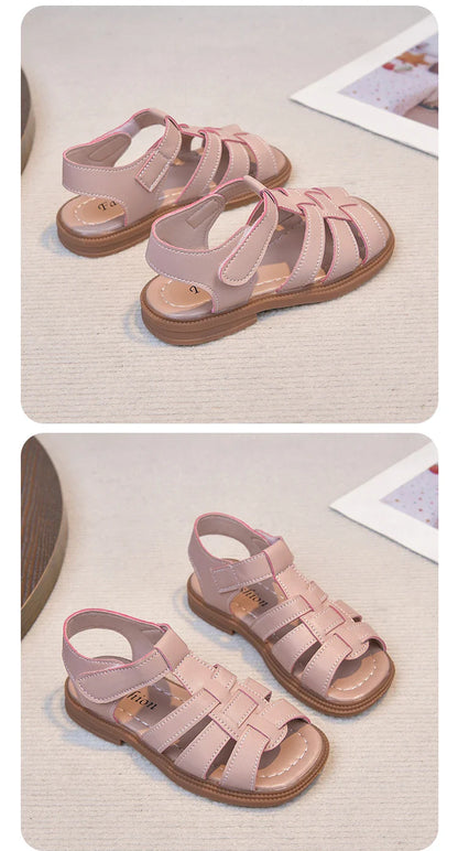 Kids Summer Sandals for Boys Girls Unisex Fashion Open Toes All Match Size 21-30 Children Beach Shoes Anti-skid Breathable Soft