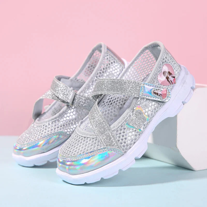 Girls Sandals Cartoon Sweet Soft Sole Children Beach Shoes Children's Summer Floral Sandals Princess Shoes Fashion Cute