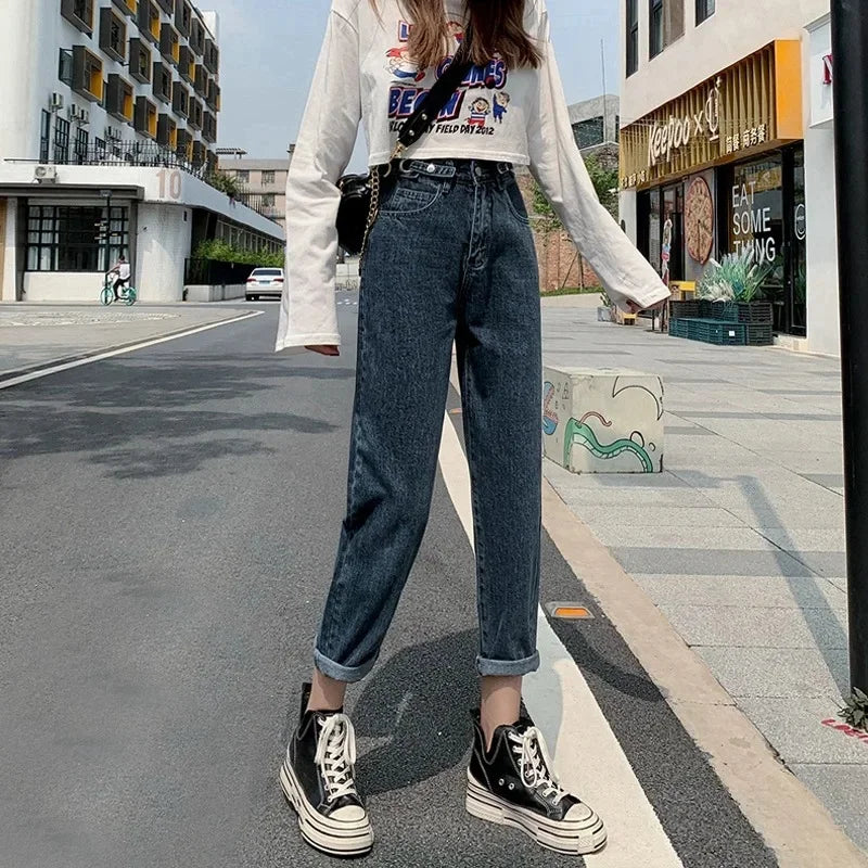 Wide-Leg Nine-Point Straight-Leg Carrot Harem Pants