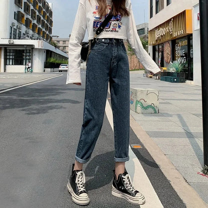 Wide-Leg Nine-Point Straight-Leg Carrot Harem Pants