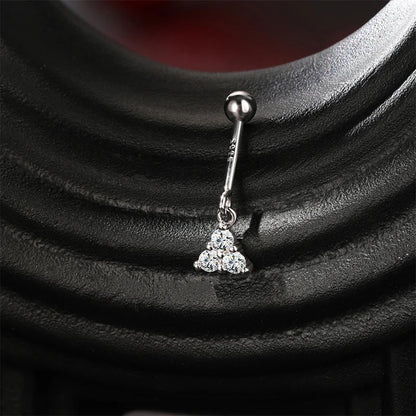 100% S925 Vertical Round Bead Piercing Moissanite Stud Earrings for Women Diamond Ear Cartilage Piercing Party Jewelry