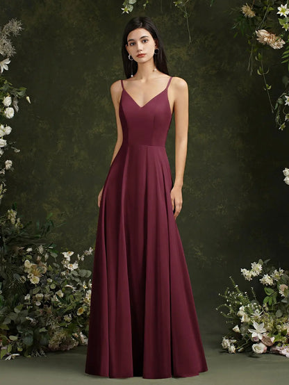 MisShow Chiffon Laço Vestidos De Noite Decote V Alças Finas Elegante Sem Mangas Vestidos De Baile De Festa Formais Robe De Soiree Longue