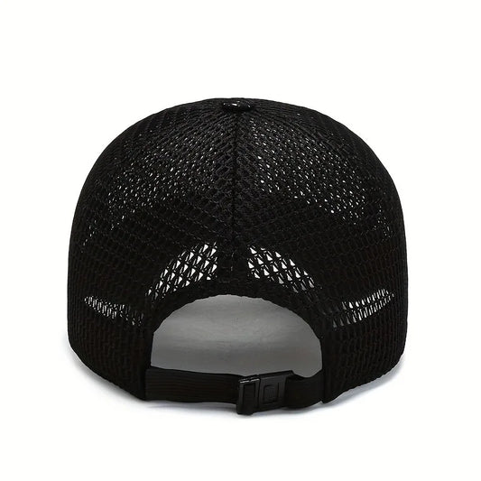 Men's Solid Color Mesh Breathable Baseball Cap Sun Protection Hat Women Sports Cap Camping Cap