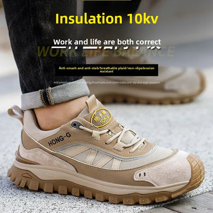 Lightweight Steel Toe Cap Shoes 10KV Anti Slip Comfortable Wear-Resistant Insulation Anti Smashing Piercing for Safety Workwear