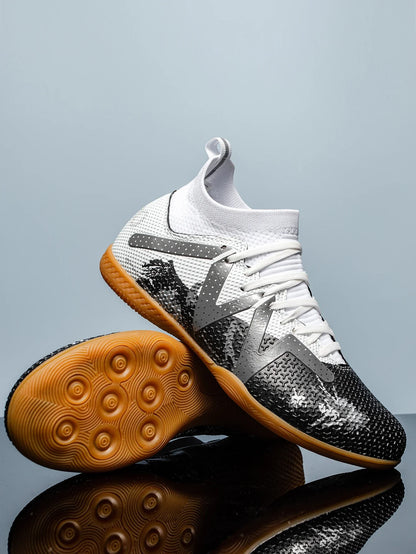 Professional Men's Indoor Flat Bottomed Football Shoes Adult Durable Comfortable Training Shoes Teenagers Non Slip Soccer Shoes
