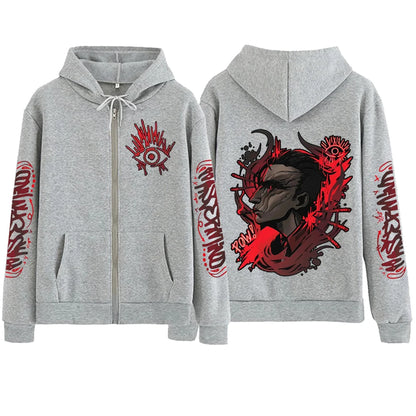 2025 Anime Arcane Vi Zipper Hoodie Harajuku Pullover Tops Long Sleeve Loose Casual Sweatshirts