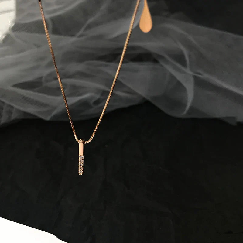 Heart Shape Pendant Necklaces Silver Color 5A Cubic Zirconia Minimalist Style Clavicle Chain Women And Girl Jewelry