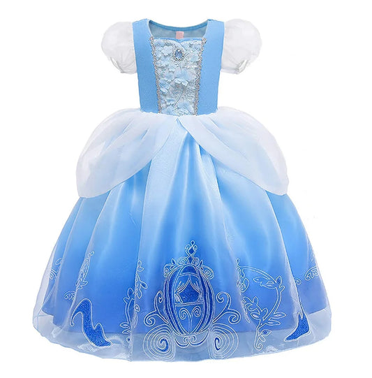 Cendrillon Inpired Princess Ball Gown Costume Play Purim Festival Dress Fairy Tale The Glass Slipper Role Play Apparel 3-10Yrs