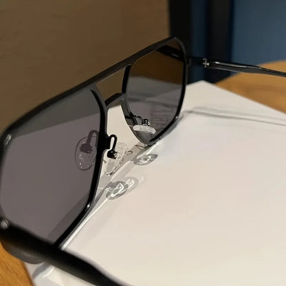 Square Polarized Photochromic Glasses Metal Frame for Men & Women Ideal for Driving