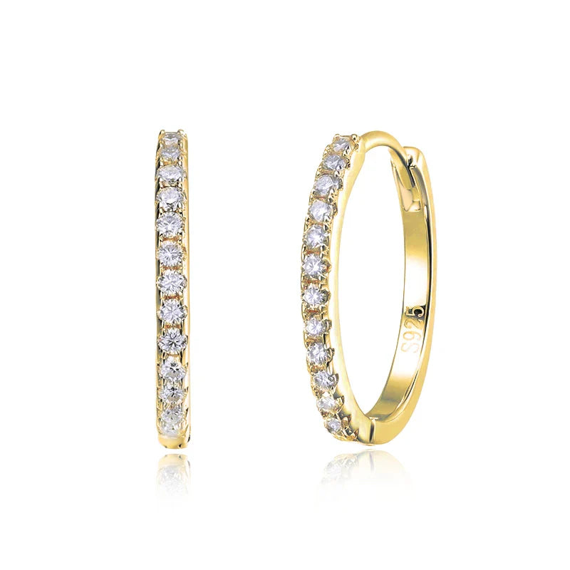 D VVS1 Hoop Moissanite Earrings for Women GRA Certified Brilliant Diamond Solid s925 Silver Plated 18k Wedding Earring