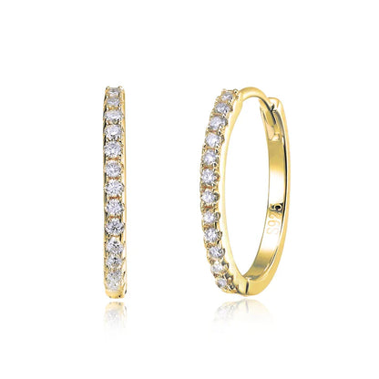 D VVS1 Hoop Moissanite Earrings for Women GRA Certified Brilliant Diamond Solid s925 Silver Plated 18k Wedding Earring