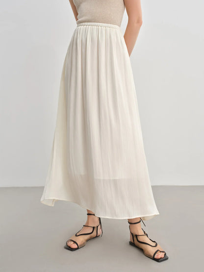 Plus-Size Women's Lightweight Flowing A-Line Skirt - 2025 Summer New Fashionable Commute Long Dress 25DS82792