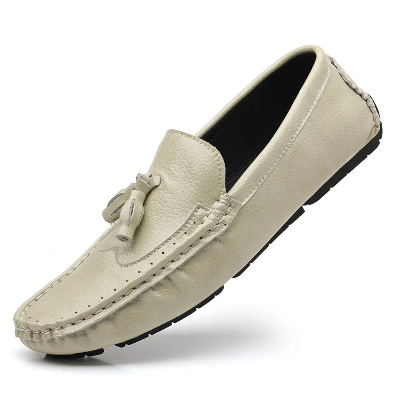 Sapatos Masculinos Loafers Confortáveis Slip-on Mocassins para Dirigir Calçados Masculinos Marca Marrom de Couro Sapatilhas Casuais para Homens