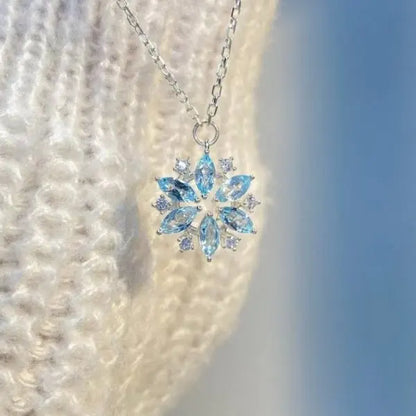 Romantic Cherry Blossoms Flower Necklace For Women Shiny Crystal Zircon Butterfly Flower Pearl Clavicle Chain Girl Party Jewelry