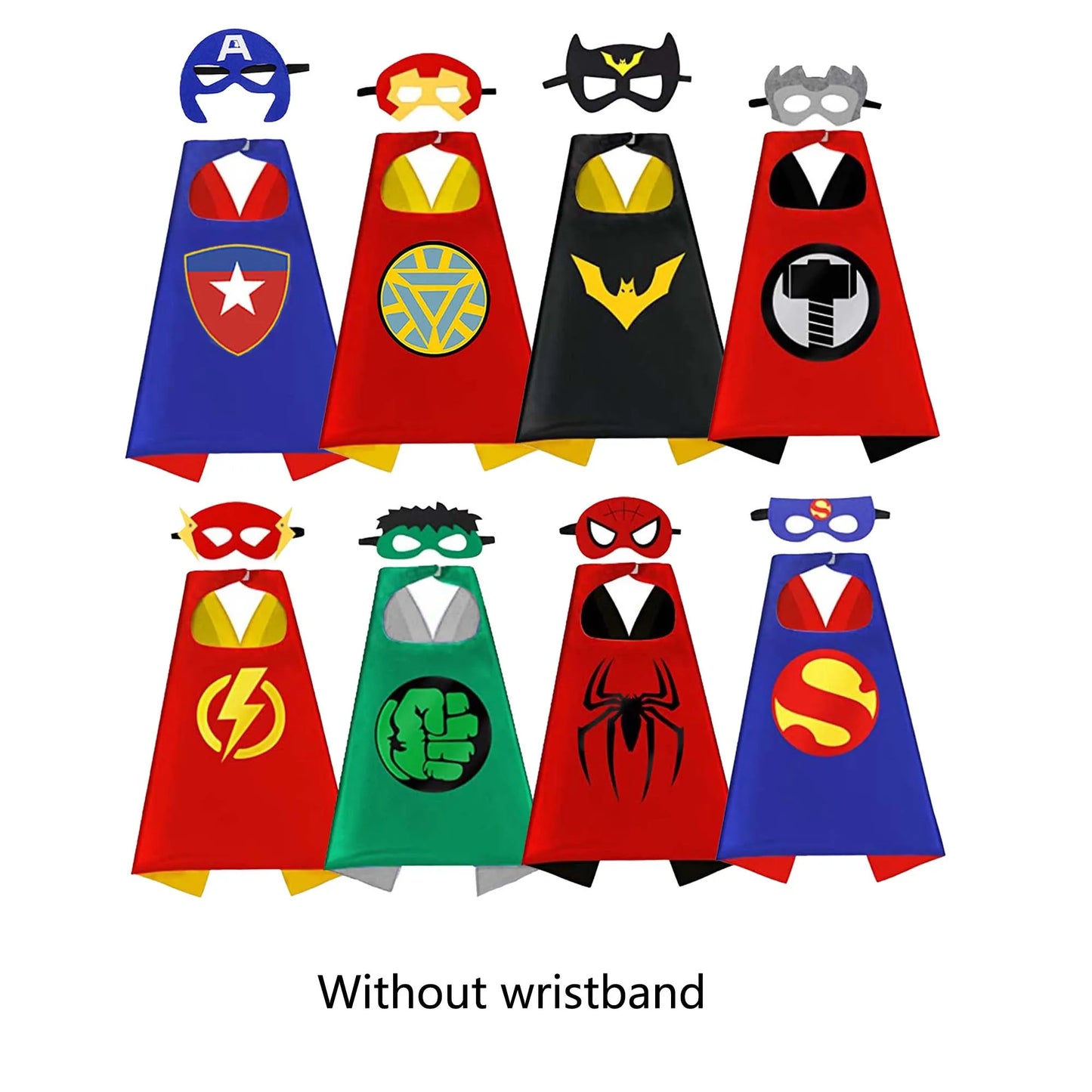 8 sets Superhero Capes for Kids Cool Halloween Costume Cosplay Festival Party Supplies Favors Dress Up for 3-12 Year Old boys