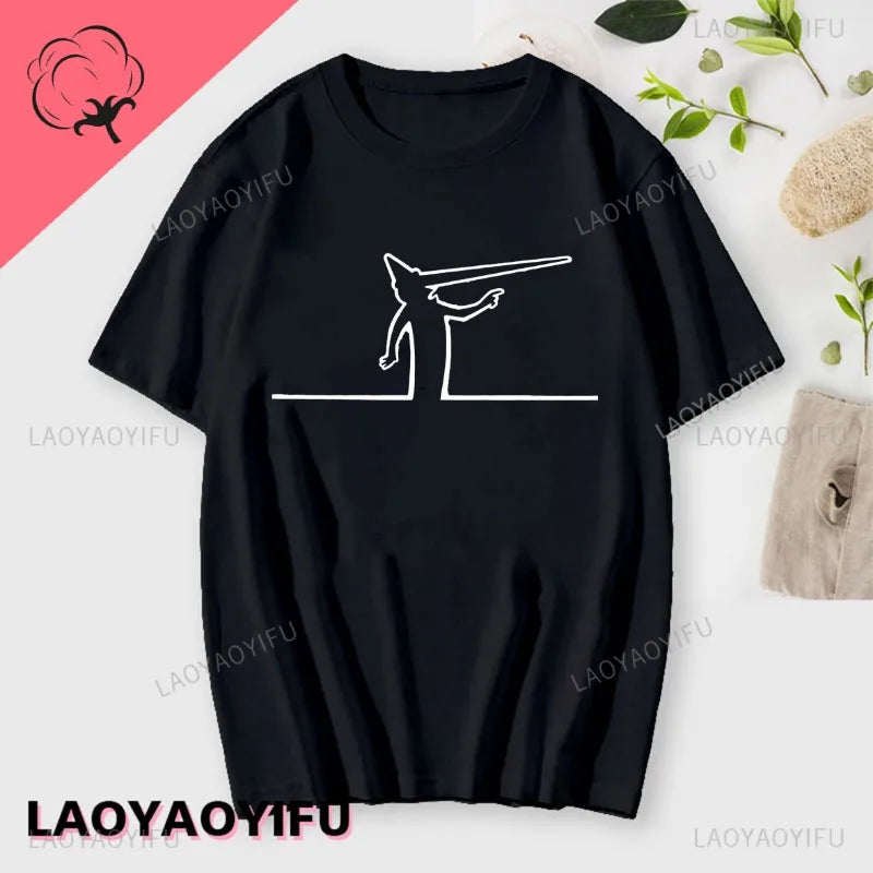 La Linea The Line Osvaldo Cavandoli TV Men Women Style Streetwear Tee Fashion Cotton T Shirt Round Neck Casual Summer Camiseta